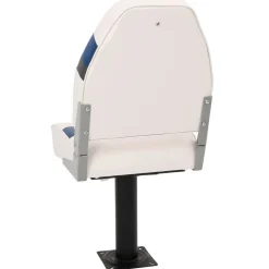vidaXL Set de asientos plegables para barco 2 uds con respaldo alto Blanco y azul Sale