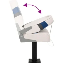 vidaXL Set de asientos plegables para barco 2 uds con respaldo alto Blanco y azul Sale