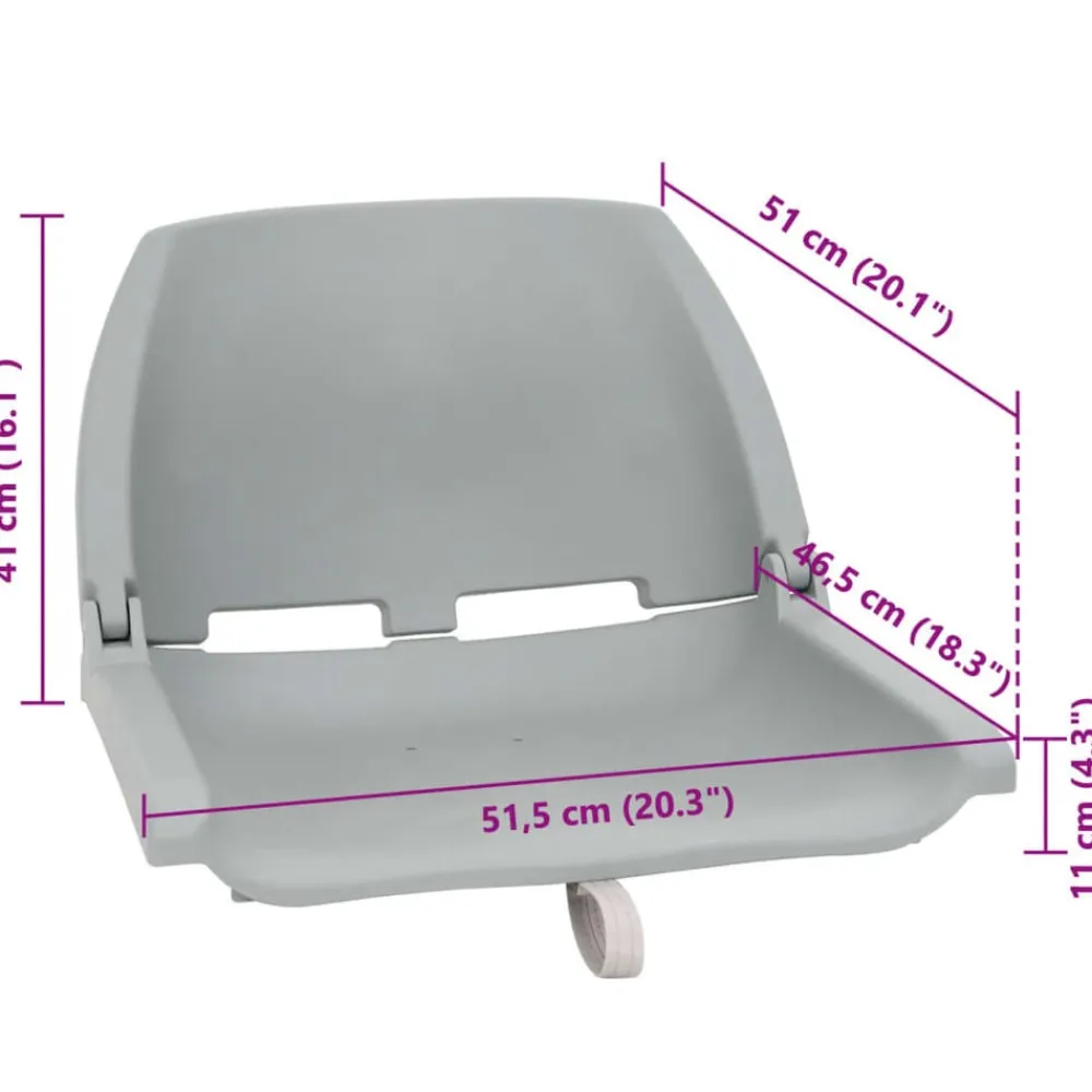 vidaXL Set de asientos plegables para barco 2 uds Gris