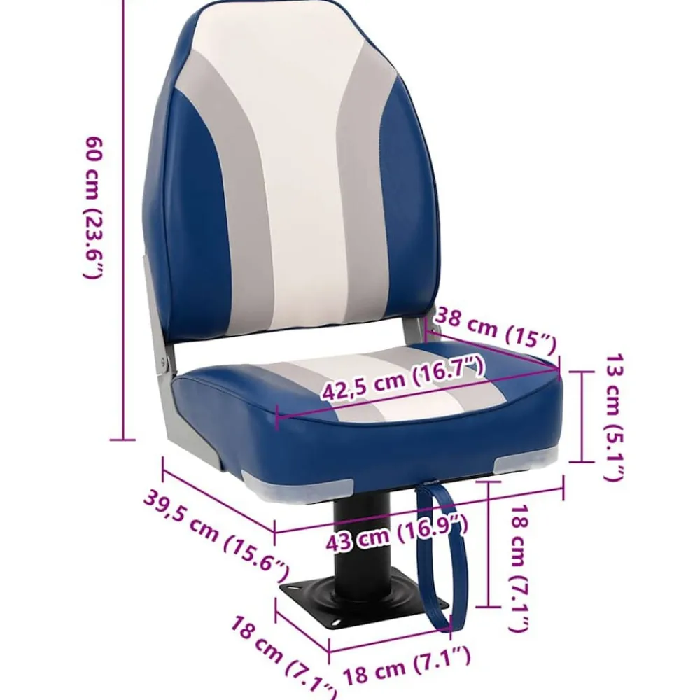 vidaXL Piezas Y Accesorios Para Vehículos-Set de asientos plegables para barco 2 uds con respaldo alto