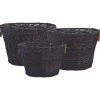 vidaXL Set de cestas apilables para leña 3 uds sauce marrón oscuro Clearance