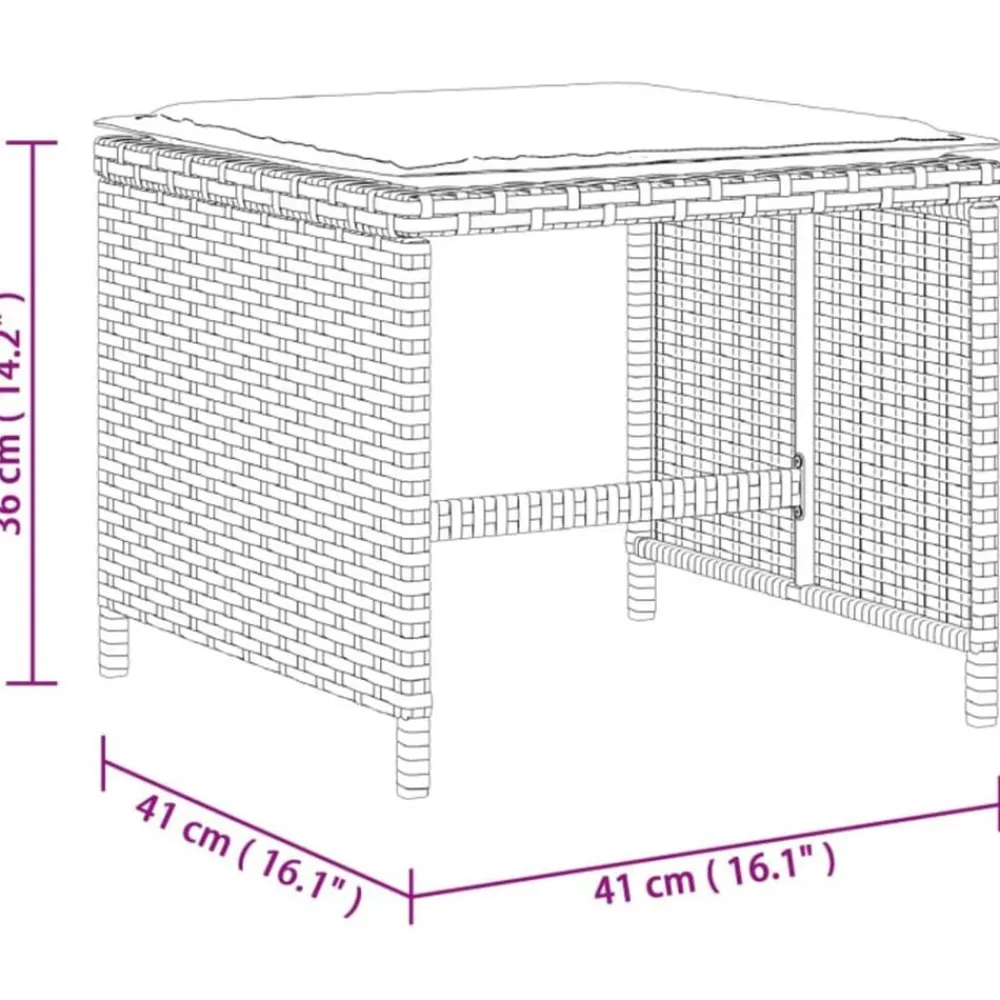 vidaXL Set de comedor de jardín 9 pzas y cojines ratán sintético Negro Best