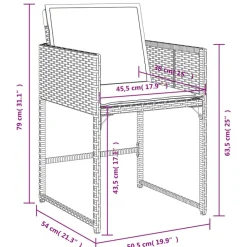 vidaXL Set de comedor de jardín 9 pzas y cojines ratán sintético Negro Best