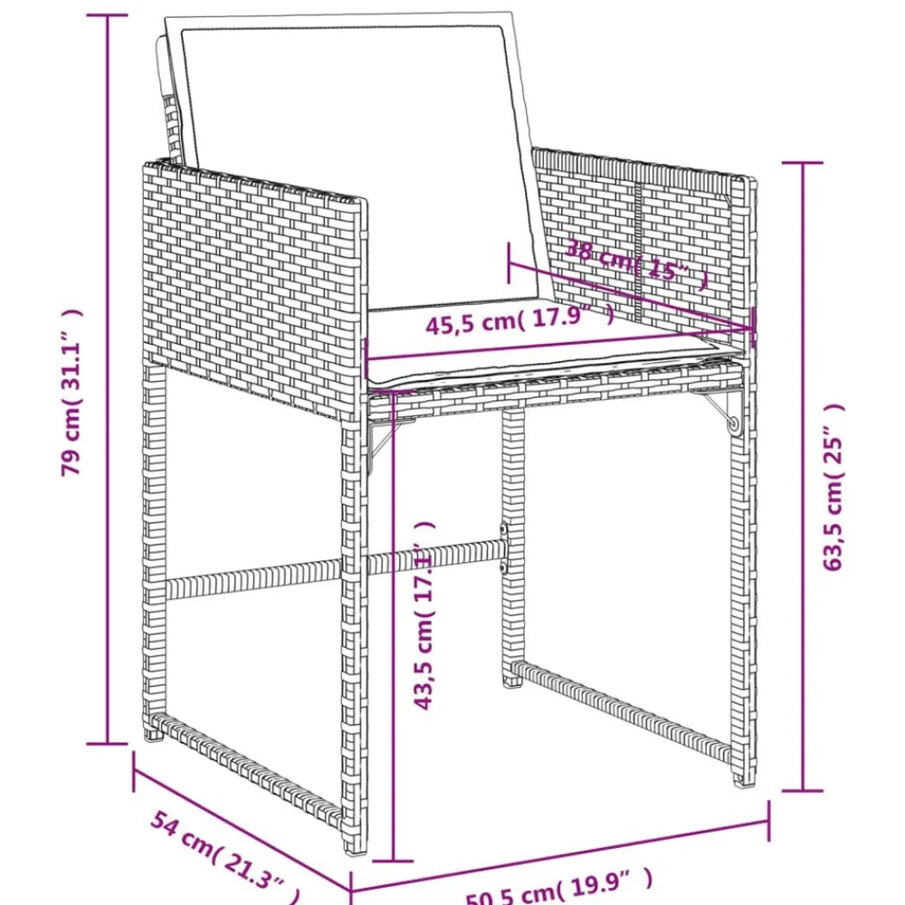 vidaXL Set de comedor de jardín 9 pzas y cojines ratán sintético Negro Best