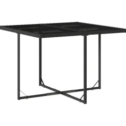 vidaXL Set de comedor de jardín 9 pzas y cojines ratán sintético Negro Best