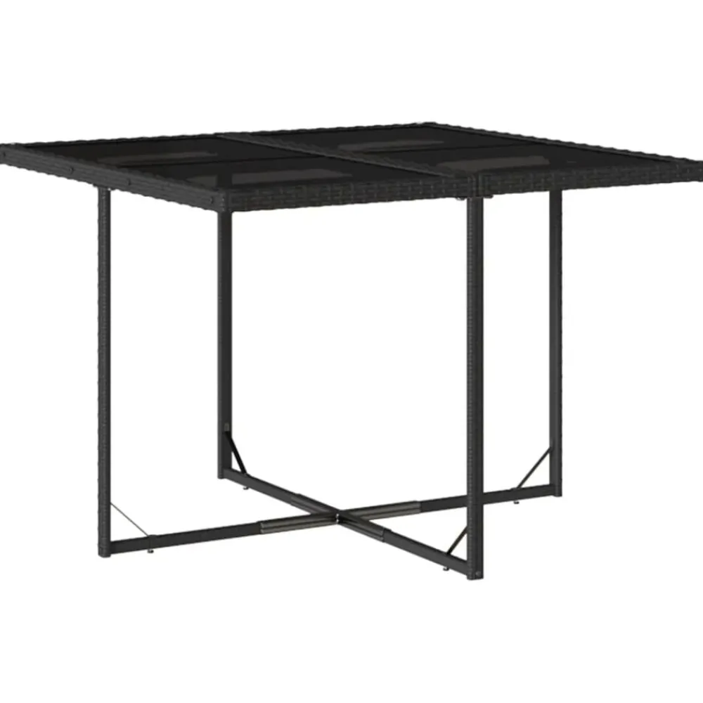 vidaXL Set de comedor de jardín 9 pzas y cojines ratán sintético Negro Best