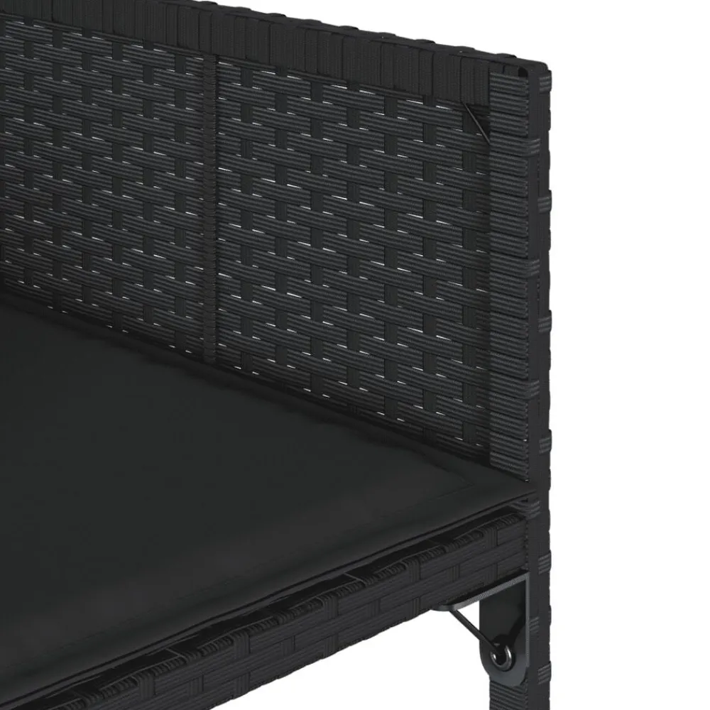 vidaXL Set de comedor de jardín 9 pzas y cojines ratán sintético Negro Best