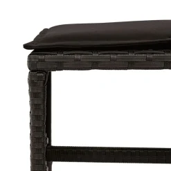 vidaXL Set de comedor de jardín 9 pzas y cojines ratán sintético Negro Best