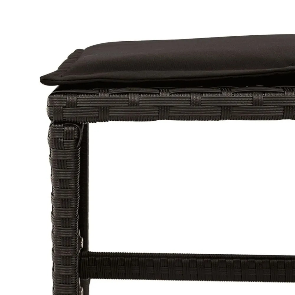 vidaXL Set de comedor de jardín 9 pzas y cojines ratán sintético Negro Best