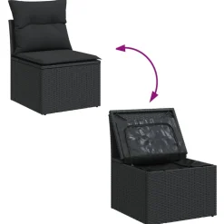 vidaXL Muebles De Jardín-Set de comedor de jardín 7 pzas y cojines ratán sintético