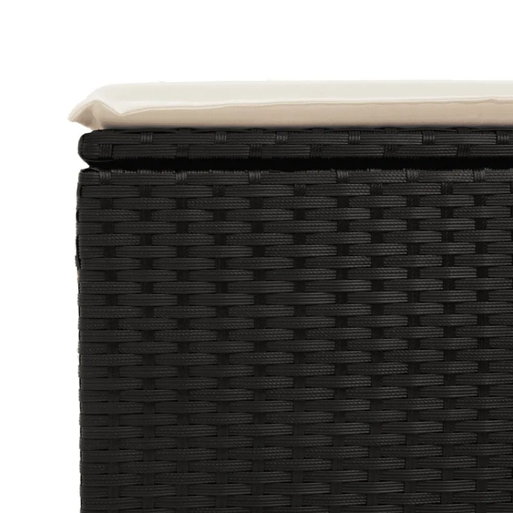 vidaXL Muebles De Jardín-Set de comedor de jardín 7 pzas y cojines ratán sintético negro