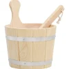 vidaXL Set de cubeta y cucharón para sauna madera maciza de pino Hot
