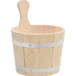 vidaXL Set de cubeta y cucharón para sauna madera maciza de pino Hot