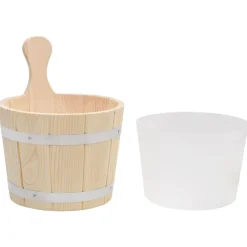 vidaXL Set de cubeta y cucharón para sauna madera maciza de pino Hot
