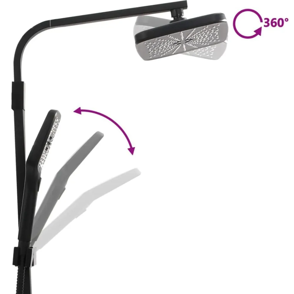 vidaXL Fontanería-Set de ducha de doble cabezal con mezclador y flexo latón negro