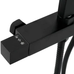 vidaXL Fontanería-Set de ducha de doble cabezal con mezclador y flexo latón negro