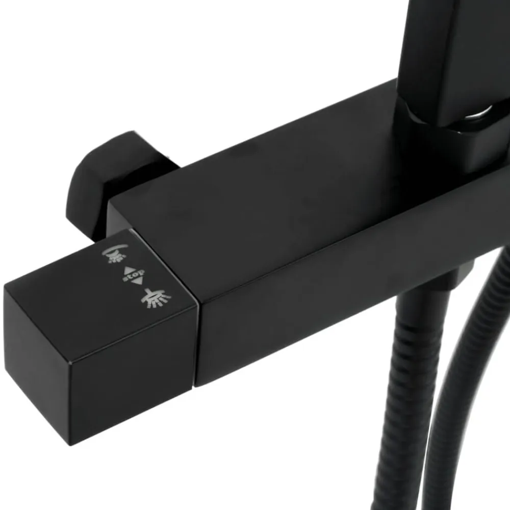 vidaXL Fontanería-Set de ducha de doble cabezal con mezclador y flexo latón negro