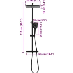 vidaXL Fontanería-Set de ducha de doble cabezal con mezclador y flexo latón negro
