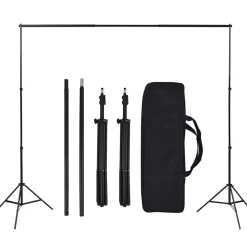 vidaXL Cámaras Y Objetivos-Set de estudio fotográfico con telón de fondo e iluminación softbox