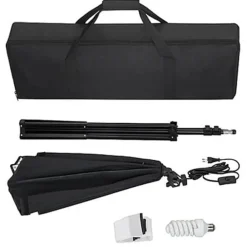 vidaXL Cámaras Y Objetivos-Set de estudio fotográfico con telón de fondo e iluminación softbox