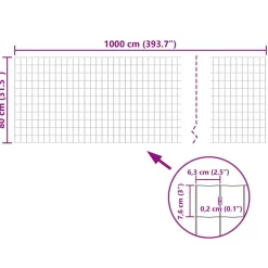 vidaXL Set de euro valla acero 10x0,8 m Verde Best