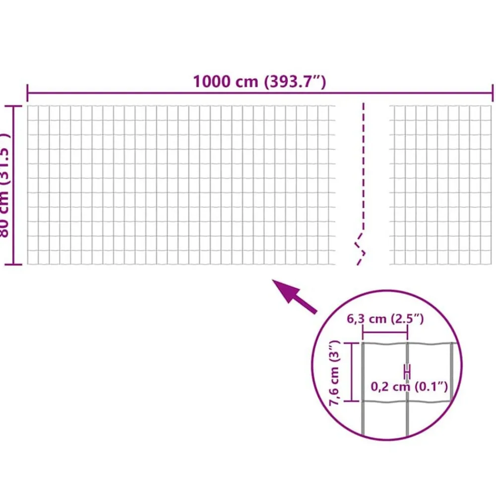 vidaXL Set de euro valla acero 10x0,8 m Verde Best