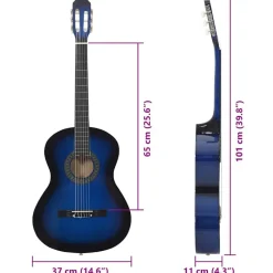 vidaXL Set de guitarra clásica para principiante 12 pzas 4/4 39