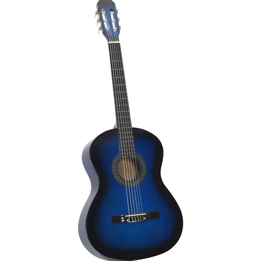 vidaXL Set de guitarra clásica para principiante 12 pzas 4/4 39" Azul Hot