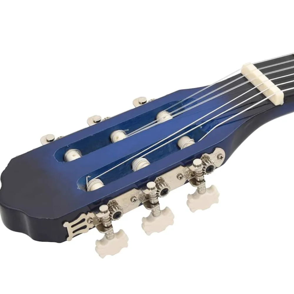 vidaXL Set de guitarra clásica para principiante 12 pzas 4/4 39" Azul Hot
