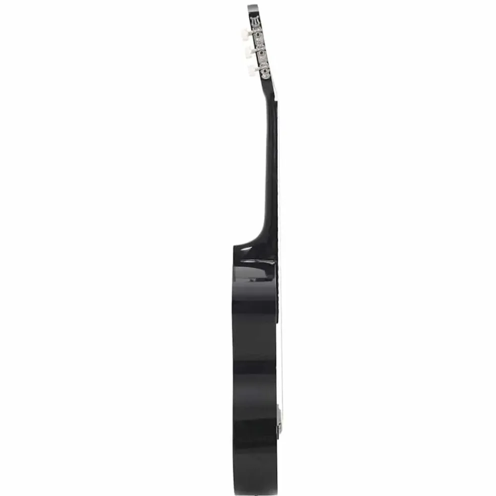vidaXL Set de guitarra clásica occidental 12 pzas 6 cuerdas negra 38" Negro Discount