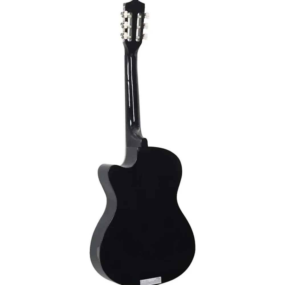 vidaXL Set de guitarra clásica occidental 12 pzas 6 cuerdas negra 38" Negro Discount