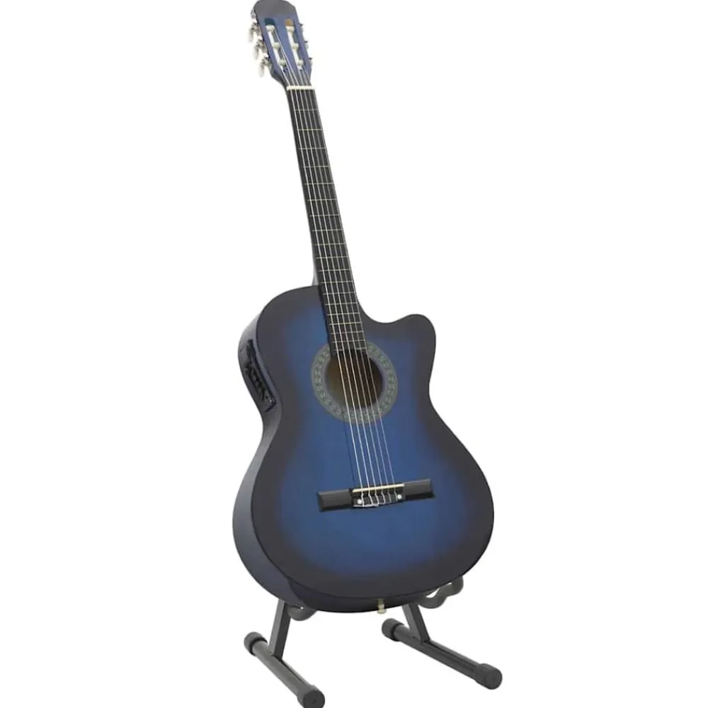 vidaXL Set de guitarra occidental 12 pzas ecualizador y 6 cuerdas Azul Outlet