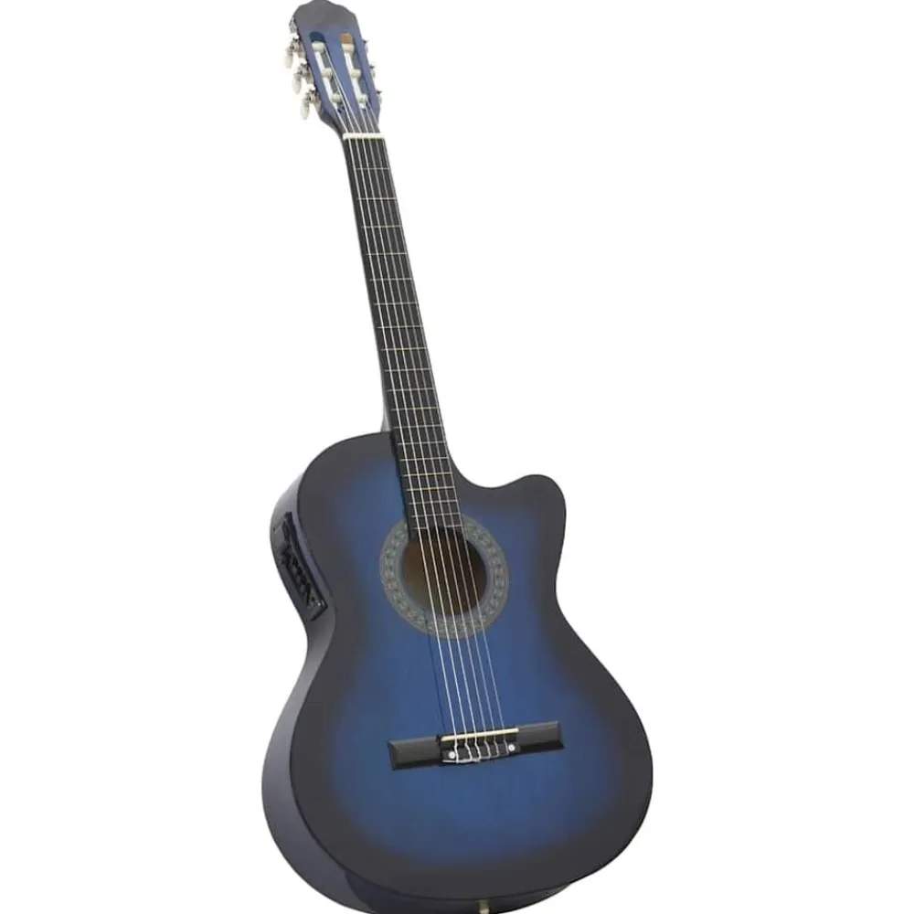 vidaXL Set de guitarra occidental 12 pzas ecualizador y 6 cuerdas Azul Outlet