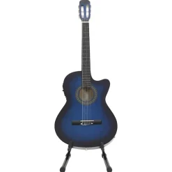 vidaXL Set de guitarra occidental 12 pzas ecualizador y 6 cuerdas Azul Outlet