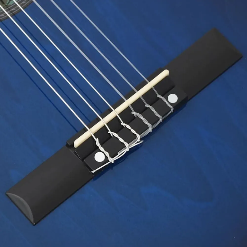 vidaXL Set de guitarra occidental 12 pzas ecualizador y 6 cuerdas Azul Outlet