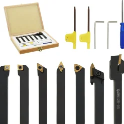vidaXL Set de herramientas de torneado indexable 12 piezas 8x8mm 70mm Sale