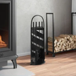 vidaXL Set de herramientas para chimenea 5 pzas acero 23x15x66 cm Sale