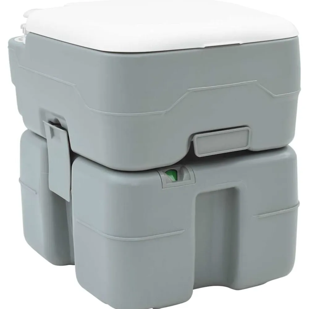 vidaXL Actividades Al Aire Libre-Set de Inodoro para Camping 2 pcs Gris 50,5 x 33 x 103 cm
