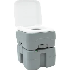 vidaXL Actividades Al Aire Libre-Set de Inodoro para Camping 2 pcs Gris 50,5 x 33 x 103 cm
