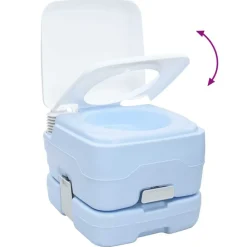 vidaXL Actividades Al Aire Libre-Set de Inodoro para Camping 2 pcs Azul y