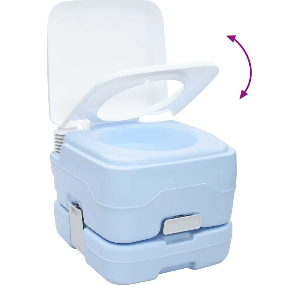 vidaXL Actividades Al Aire Libre-Set de Inodoro para Camping 2 pcs Azul y
