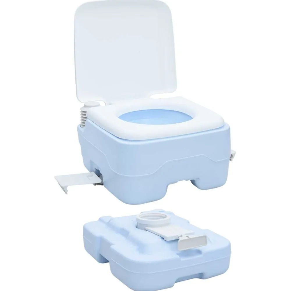 vidaXL Actividades Al Aire Libre-Set de Inodoro para Camping 2 pcs Azul y