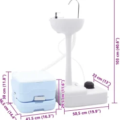 vidaXL Actividades Al Aire Libre-Set de Inodoro para Camping 2 pcs Azul y