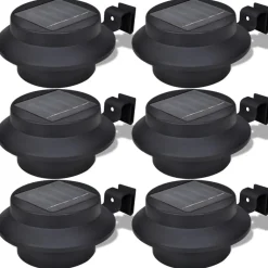 vidaXL Iluminación-Set de lámparas solares de exterior para valla 6 piezas