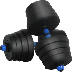 vidaXL Fitness Y Musculación-Set de Mancuernas y Barra de 2 en 1 30kg 30kg