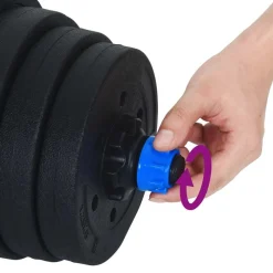 vidaXL Fitness Y Musculación-Set de Mancuernas, Barra y Kettlebell 4 en 1 30kg 30kg