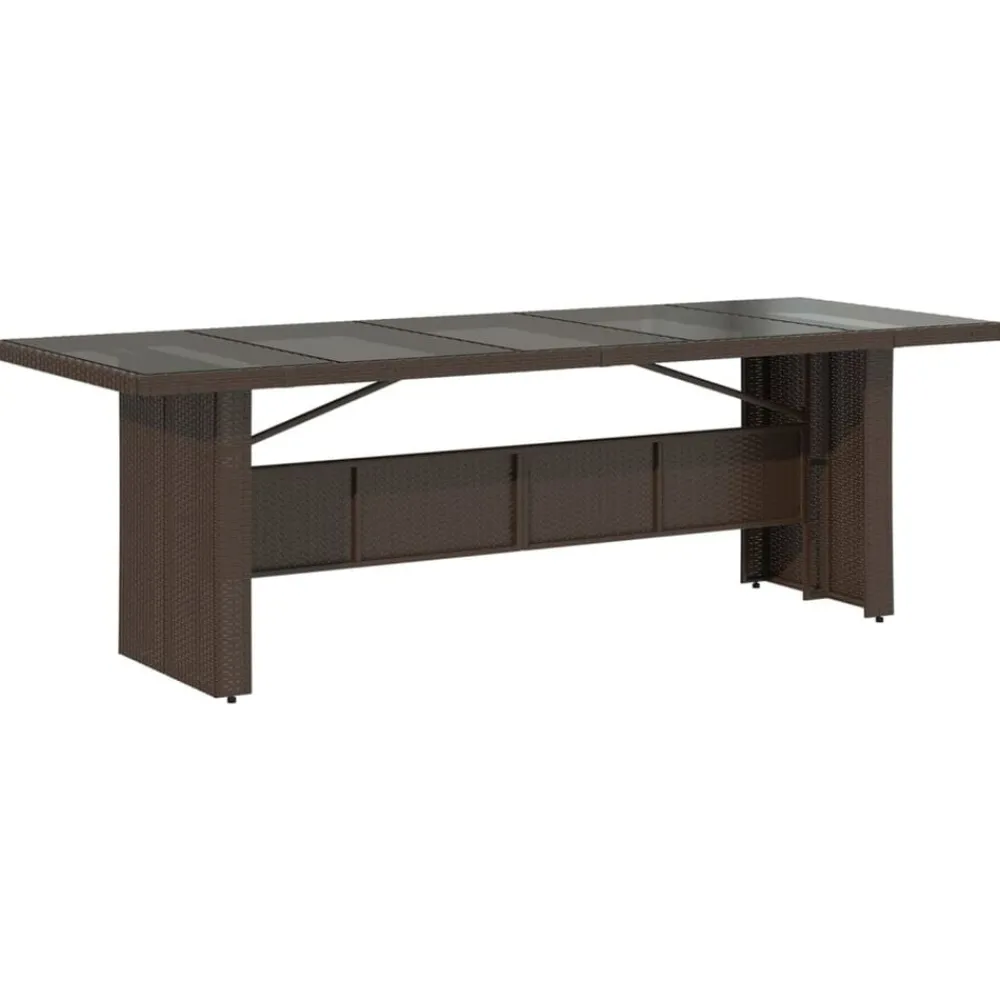 vidaXL Muebles De Jardín-Set de mesa y sillas de jardín 11 pzs y cojines ratán PE marrón