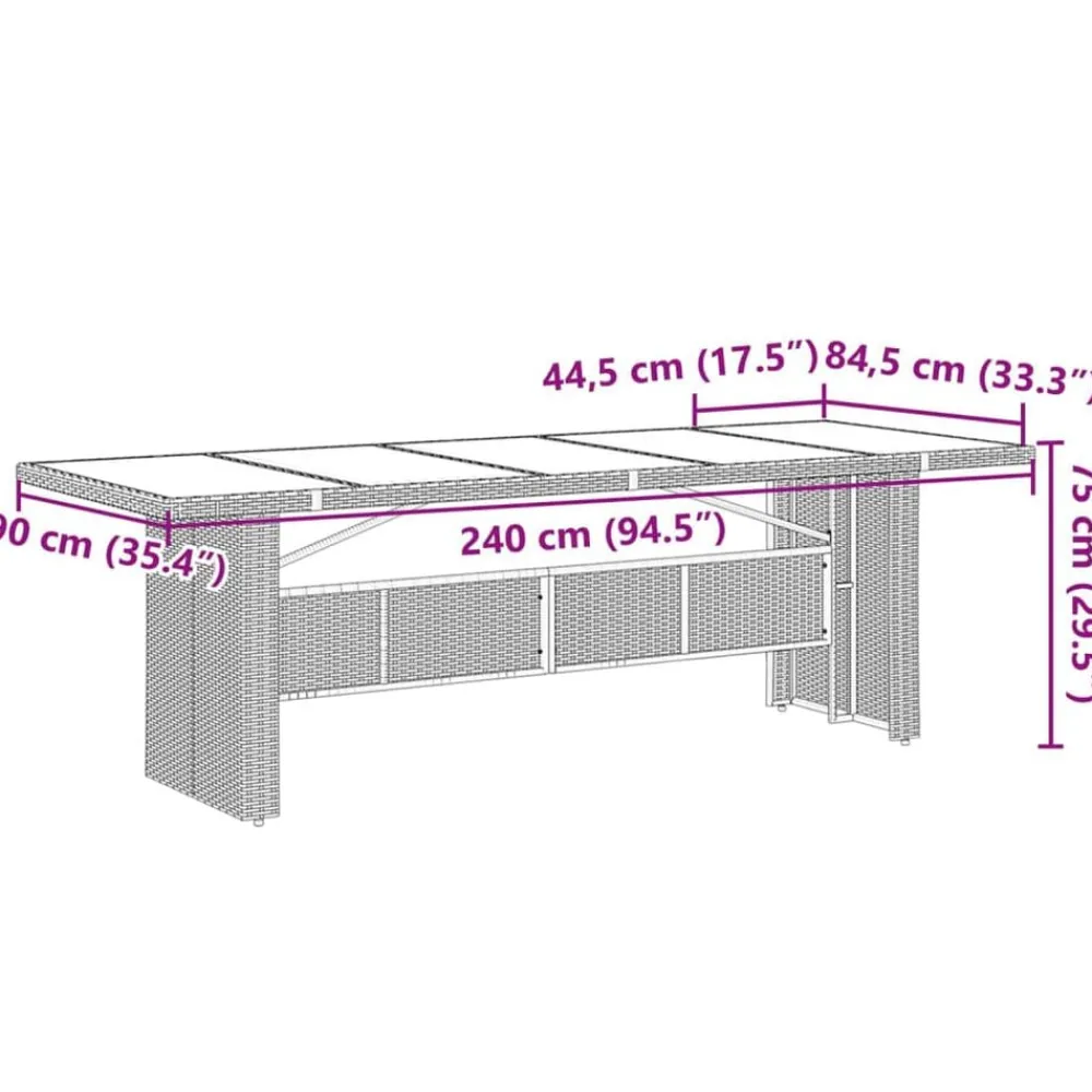 vidaXL Muebles De Jardín-Set de mesa y sillas de jardín 11 pzs y cojines ratán PE marrón