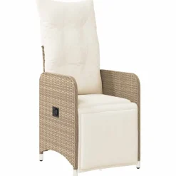 vidaXL Set de mesa y sillas de jardín 11 pzas y cojines ratán PE Beige Hot