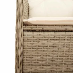 vidaXL Set de mesa y sillas de jardín 11 pzas y cojines ratán PE Beige Hot
